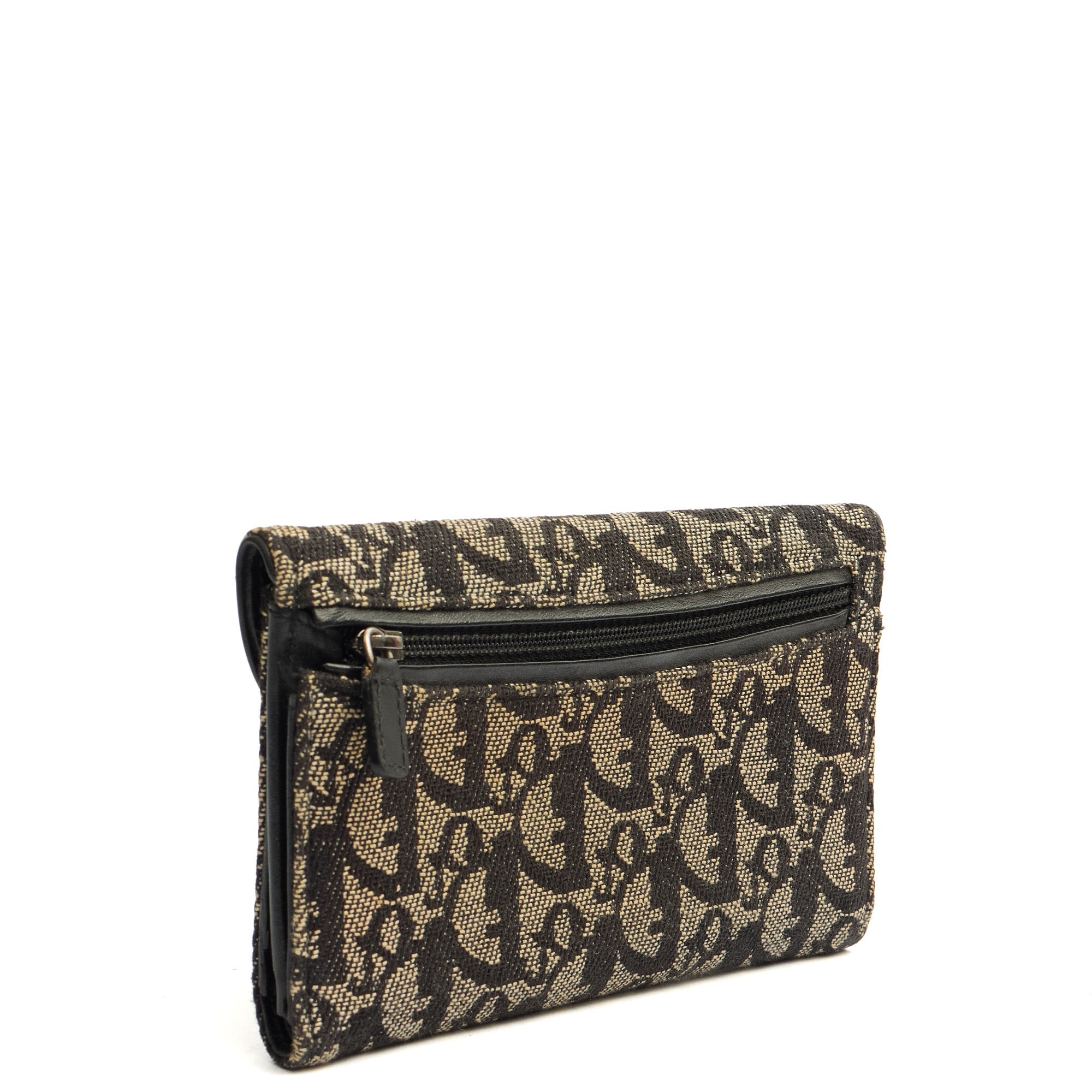 Christian Dior Wallet Saddle Coin Purse in Blue, Dior Oblique Embroidery