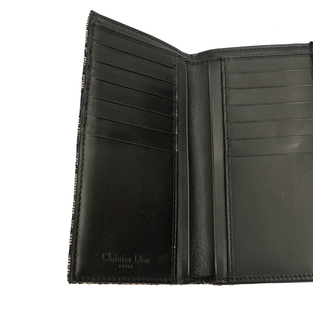 Christian Dior Wallet Saddle Coin Purse in Blue, Dior Oblique Embroidery