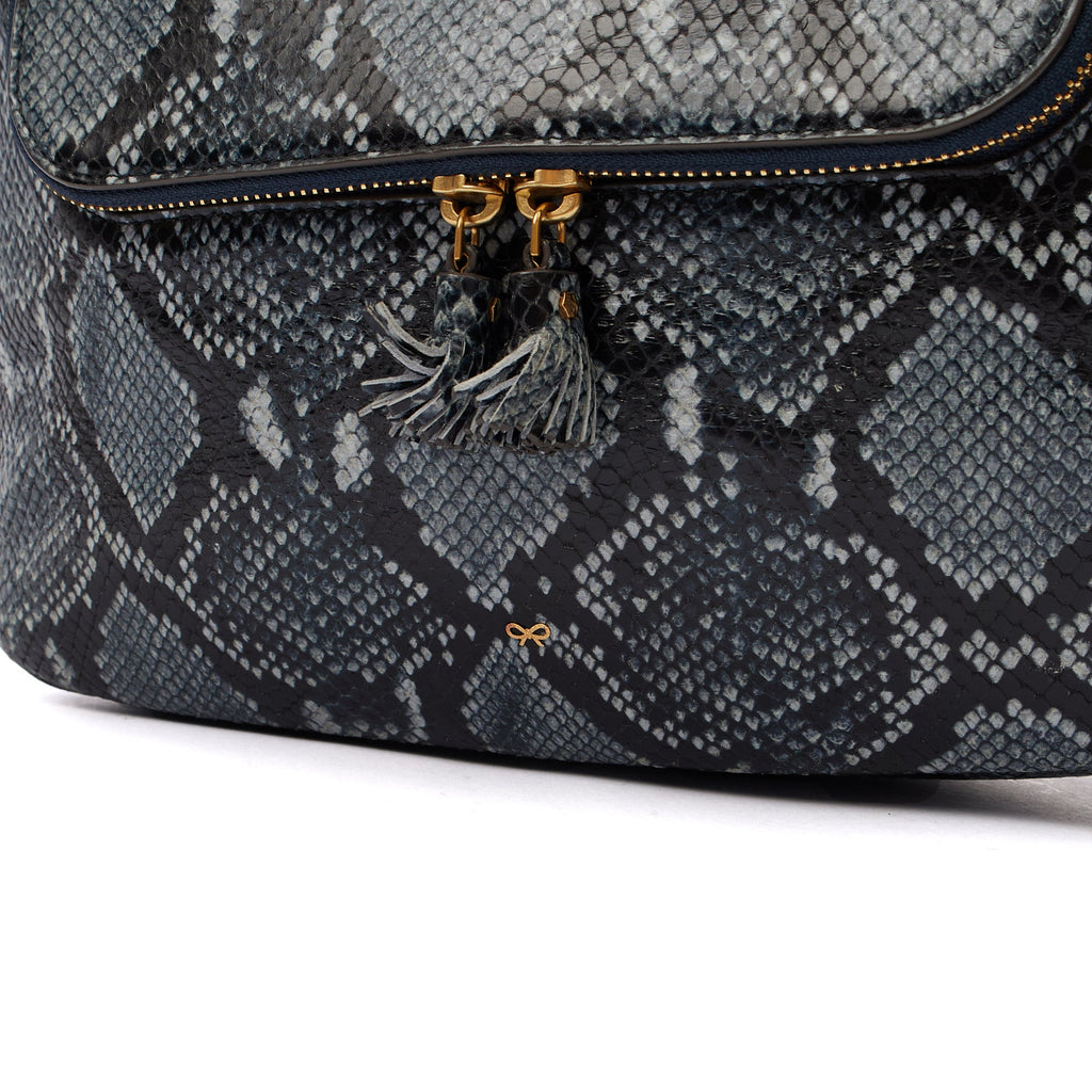 Anya Hindmarch Tote Shoulder Bag in Blue, Exotic Effect Leather