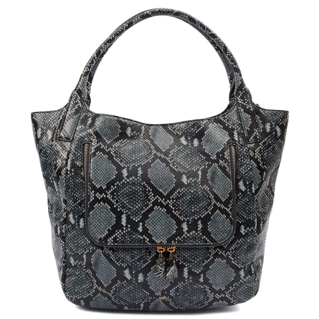 Anya Hindmarch Tote Shoulder Bag in Blue, Exotic Effect Leather