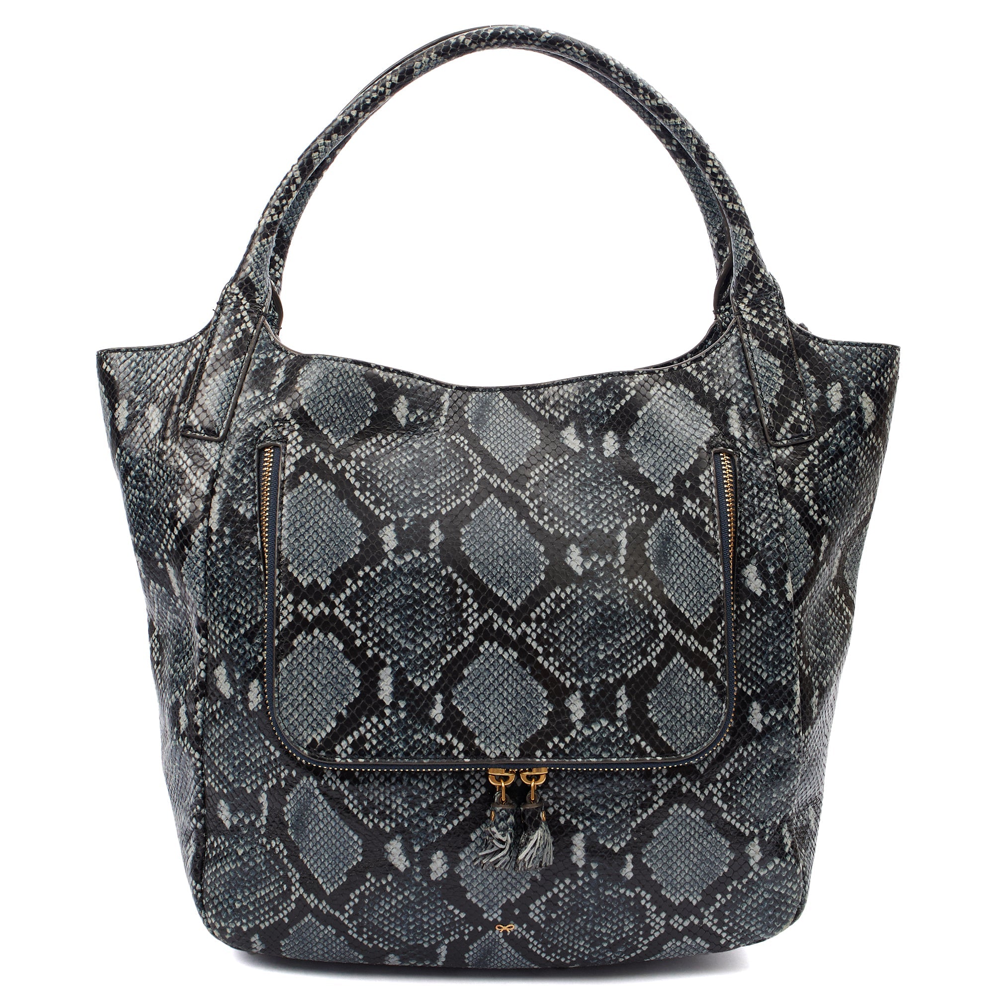 Anya Hindmarch Tote Shoulder Bag in Blue, Exotic Effect Leather