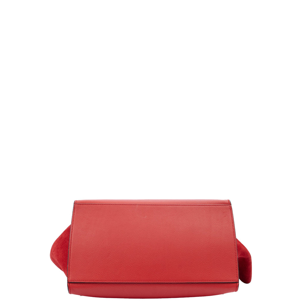 Celine Top Handle Trapeze - Medium in Red, Box Calfskin