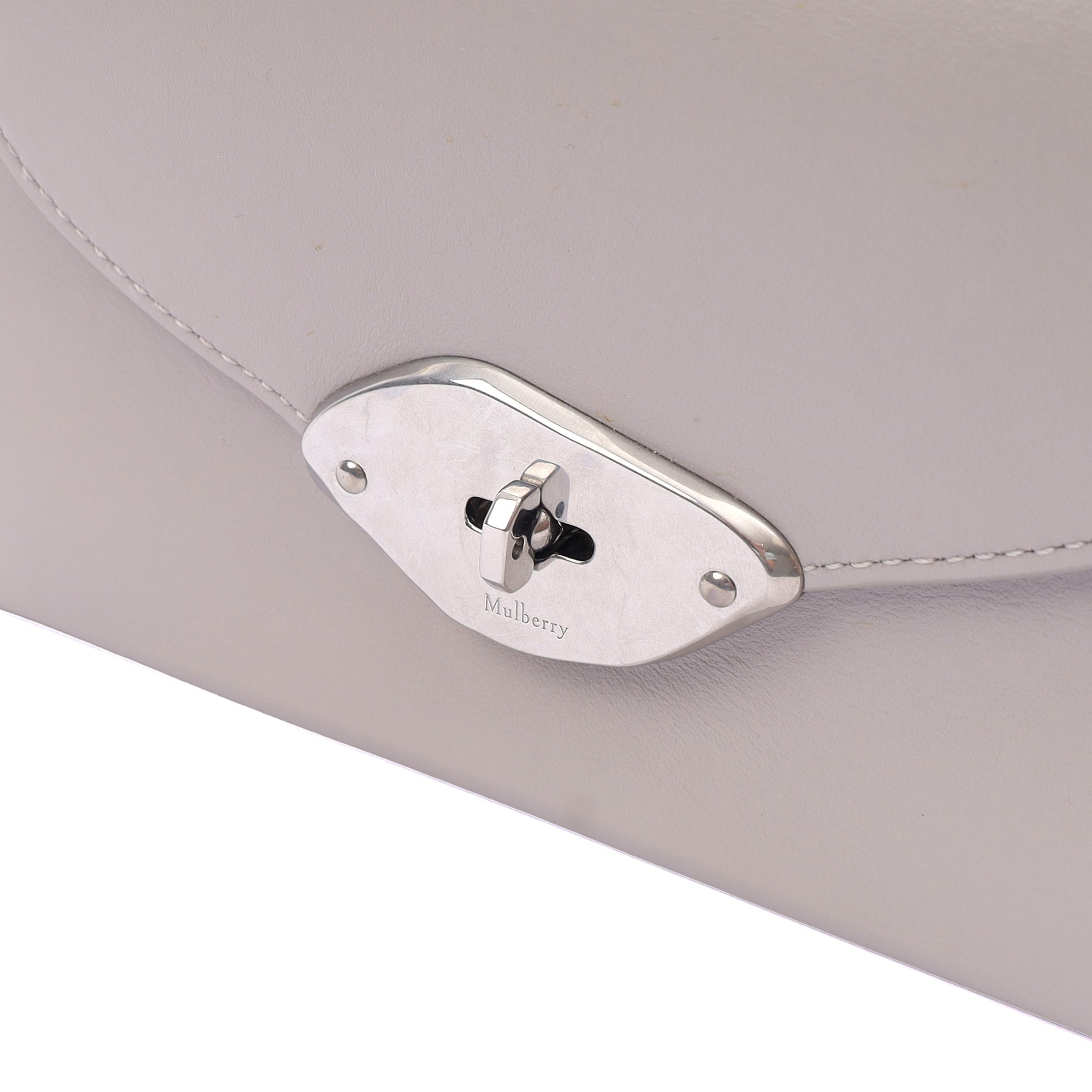 Mulberry Top Handle Lana in Powder Grey, Calfskin Leather