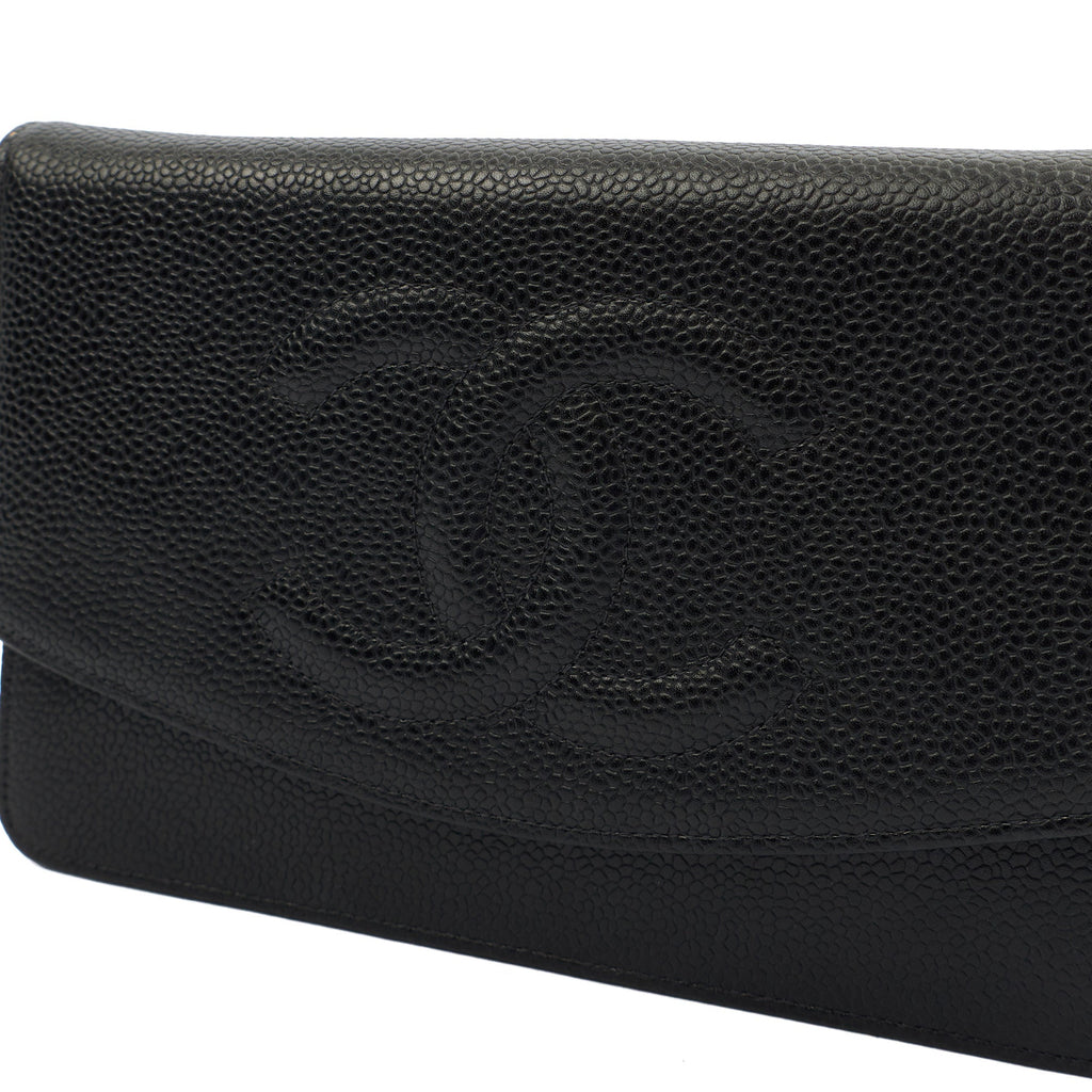 Chanel Cross Body Wallet on Chain in Black, Caviar Leather
