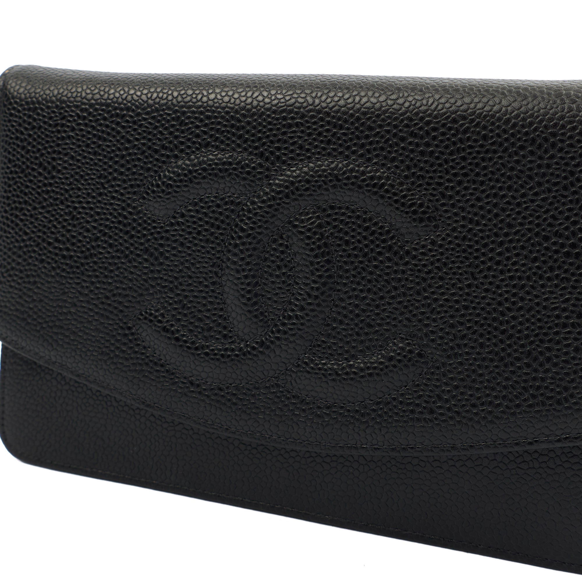 Chanel Cross Body Wallet on Chain in Black, Caviar Leather