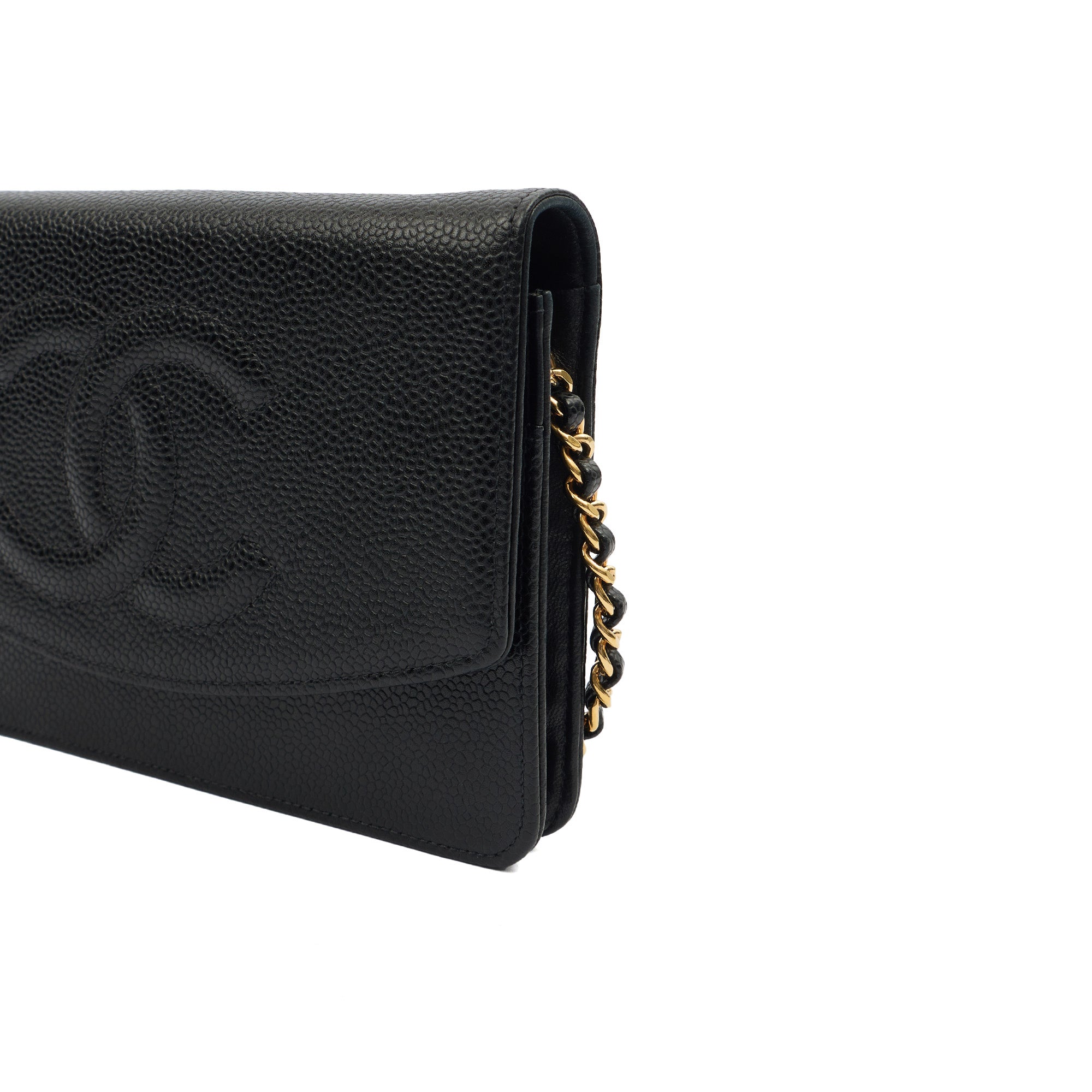 Chanel Cross Body Wallet on Chain in Black, Caviar Leather