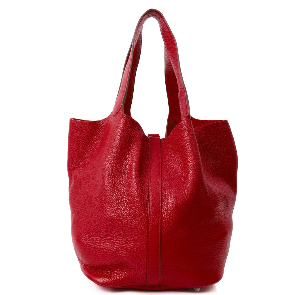Hermes Tote Picotin 31 in Rouge Vif, Togo Leather