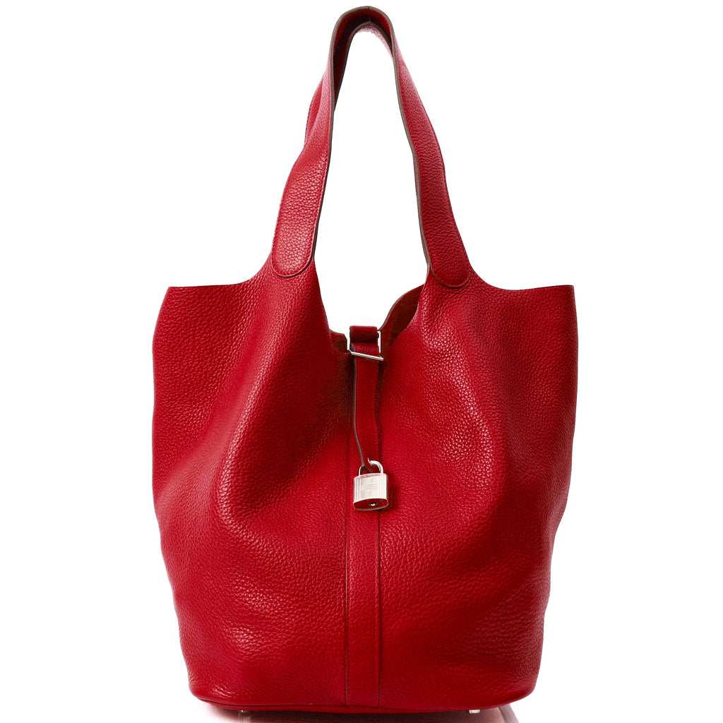Hermes Tote Picotin 31 in Rouge Vif, Togo Leather