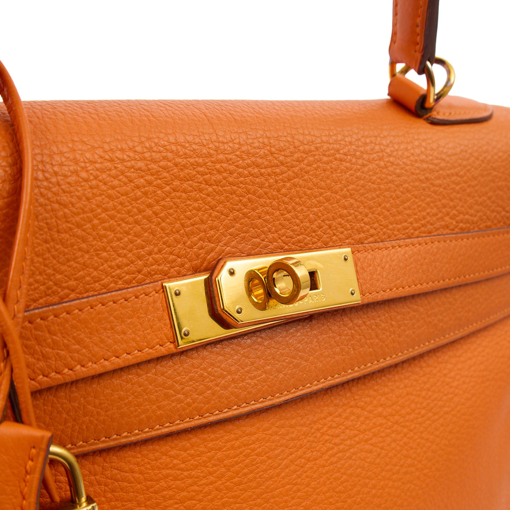 Hermes Tote Kelly 35 in Classic Orange, Togo Leather