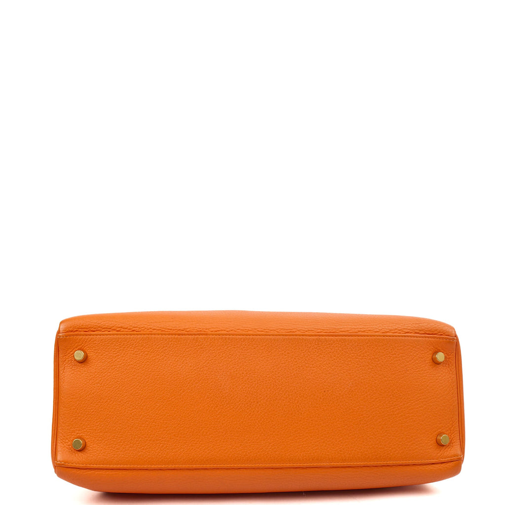 Hermes Tote Kelly 35 in Classic Orange, Togo Leather