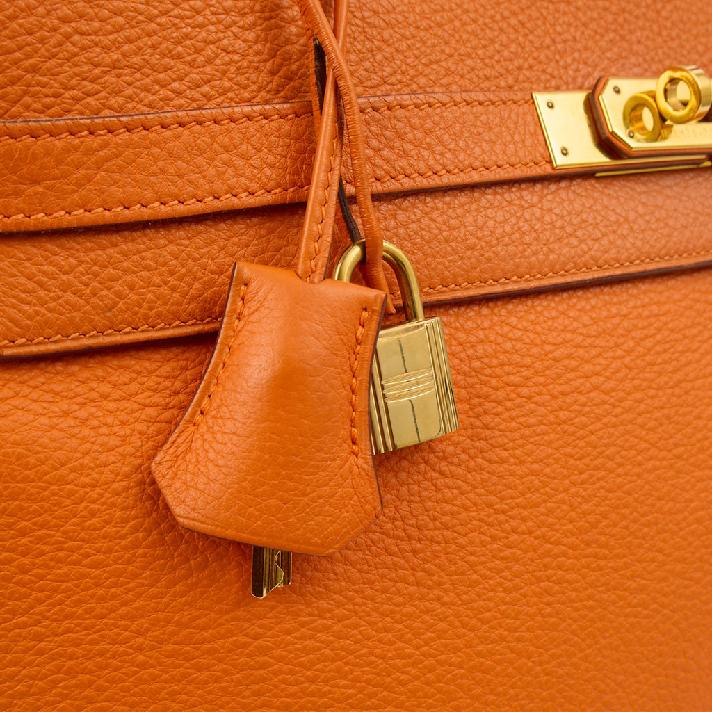 Hermes Tote Kelly 35 in Classic Orange, Togo Leather