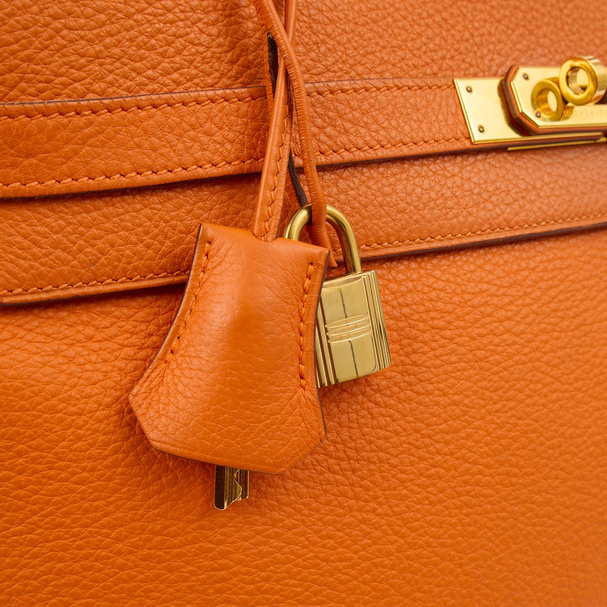 Hermes Tote Kelly 35 in Classic Orange, Togo Leather