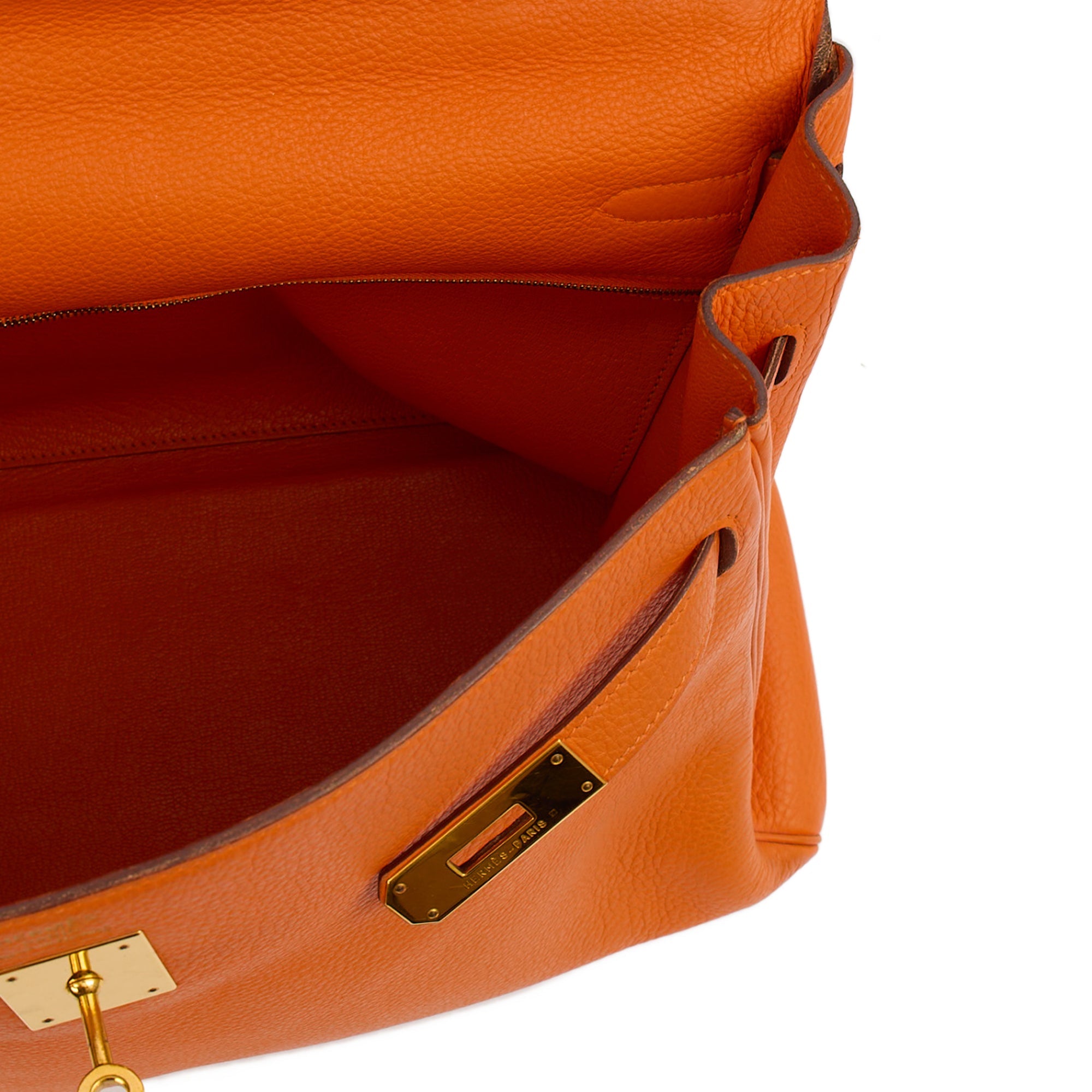Hermes Tote Kelly 35 in Classic Orange, Togo Leather