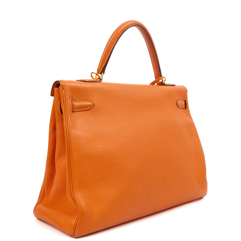 Hermes Tote Kelly 35 in Classic Orange, Togo Leather