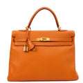 Hermes Tote Kelly 35 in Classic Orange, Togo Leather