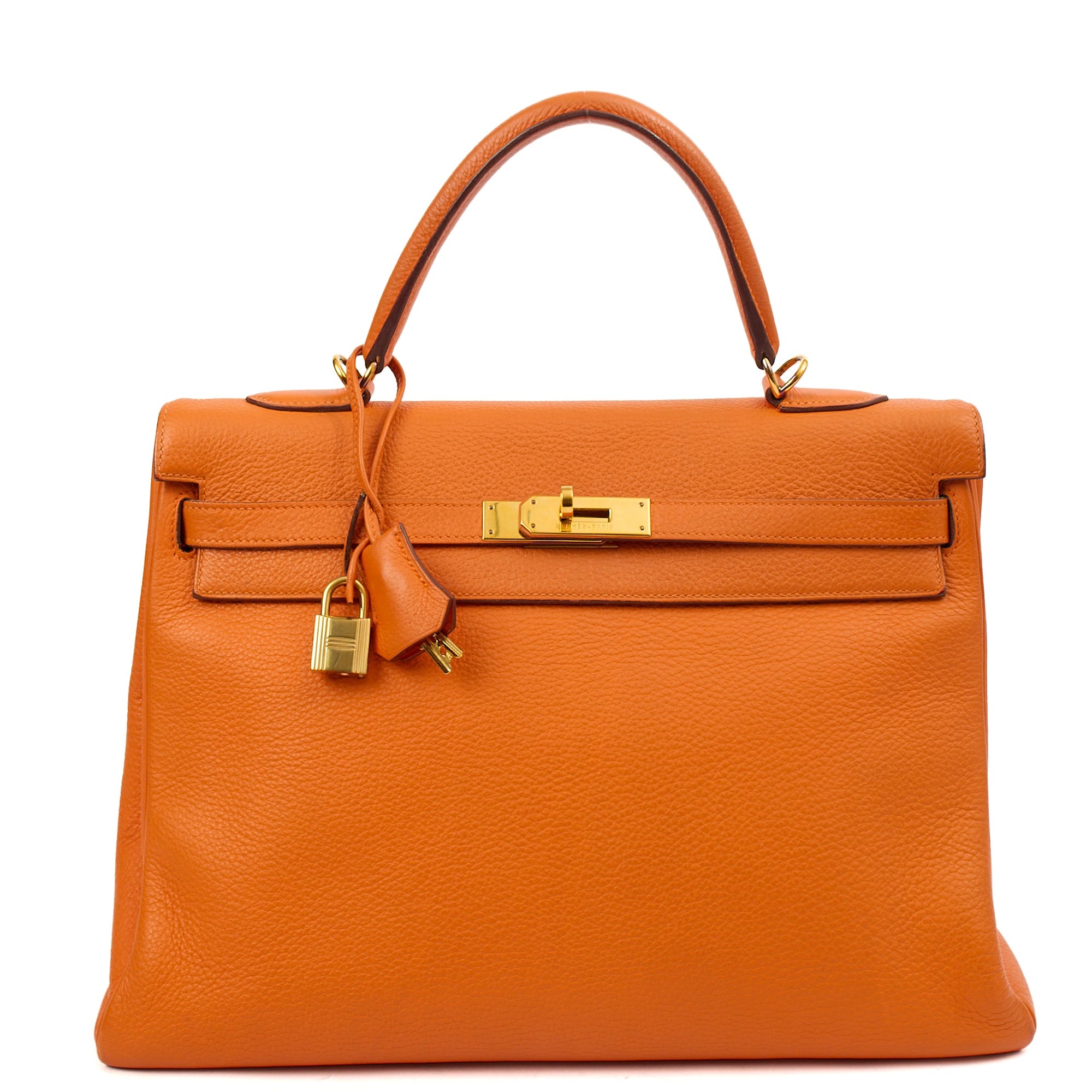 Hermes Tote Kelly 35 in Classic Orange, Togo Leather