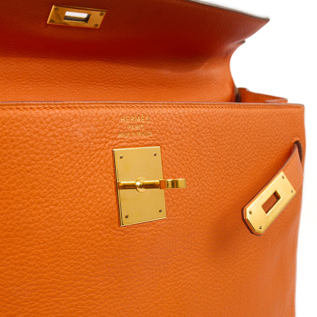 Hermes Tote Kelly 35 in Classic Orange, Togo Leather