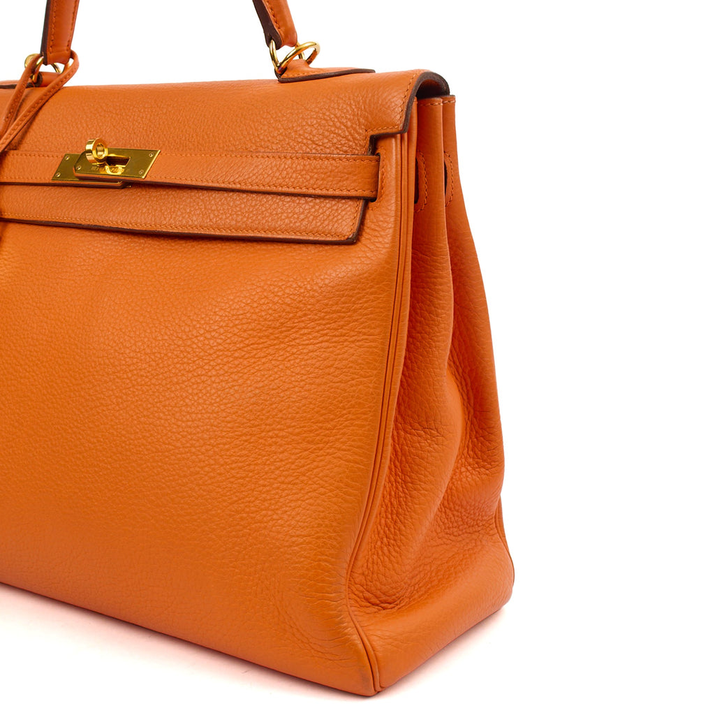 Hermes Tote Kelly 35 in Classic Orange, Togo Leather