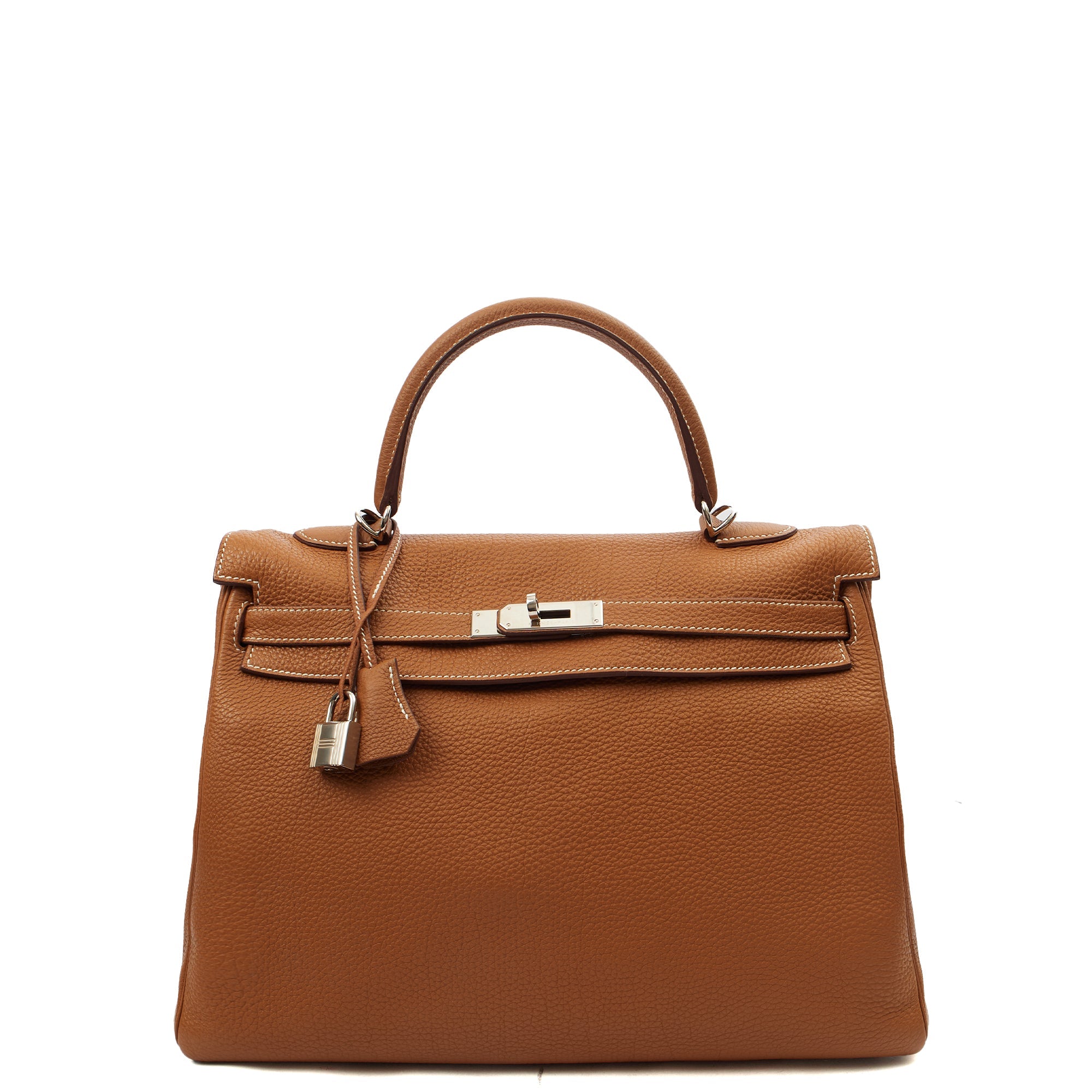Hermes Top Handle Kelly 35 in Gold, Togo Leather