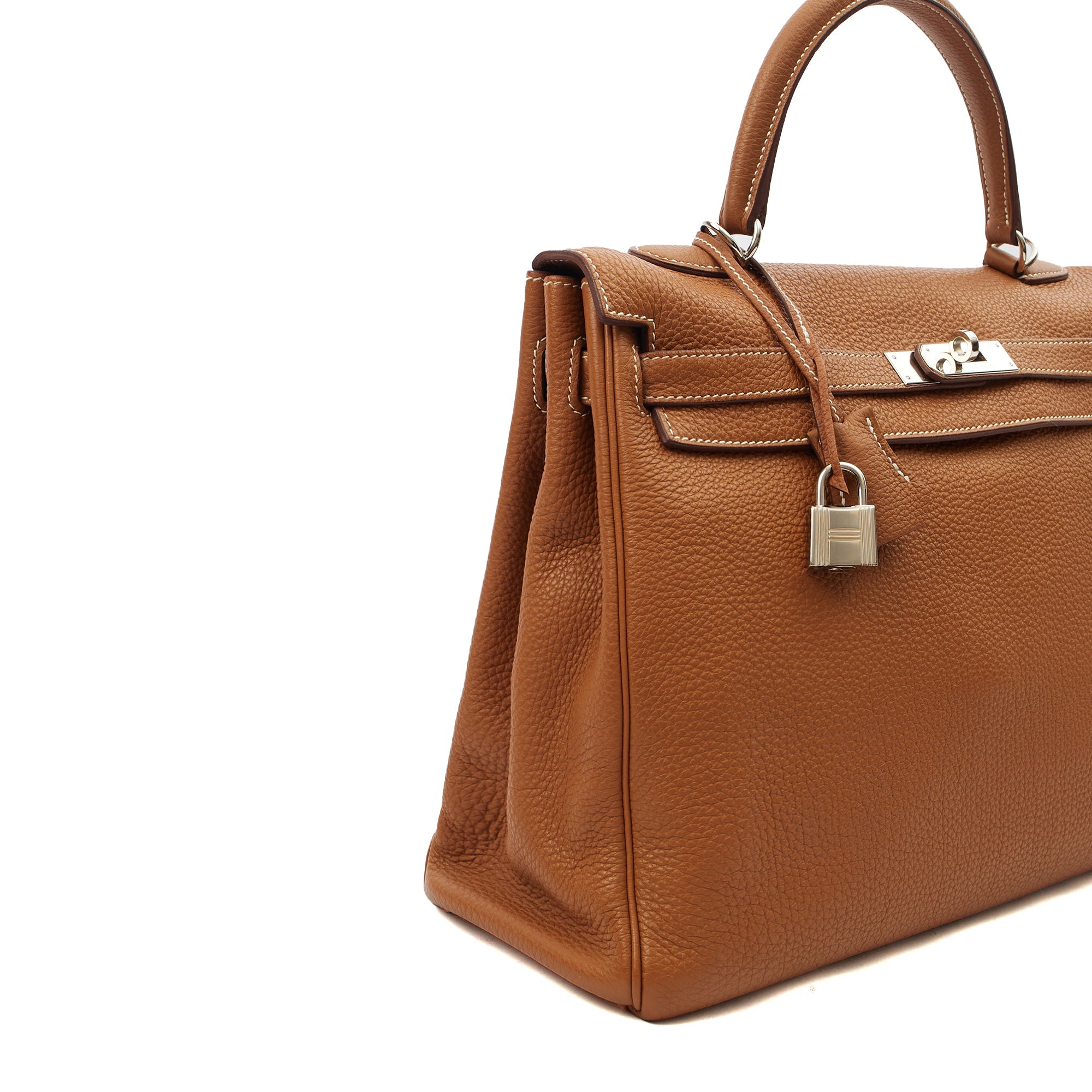 Hermes Top Handle Kelly 35 in Gold, Togo Leather