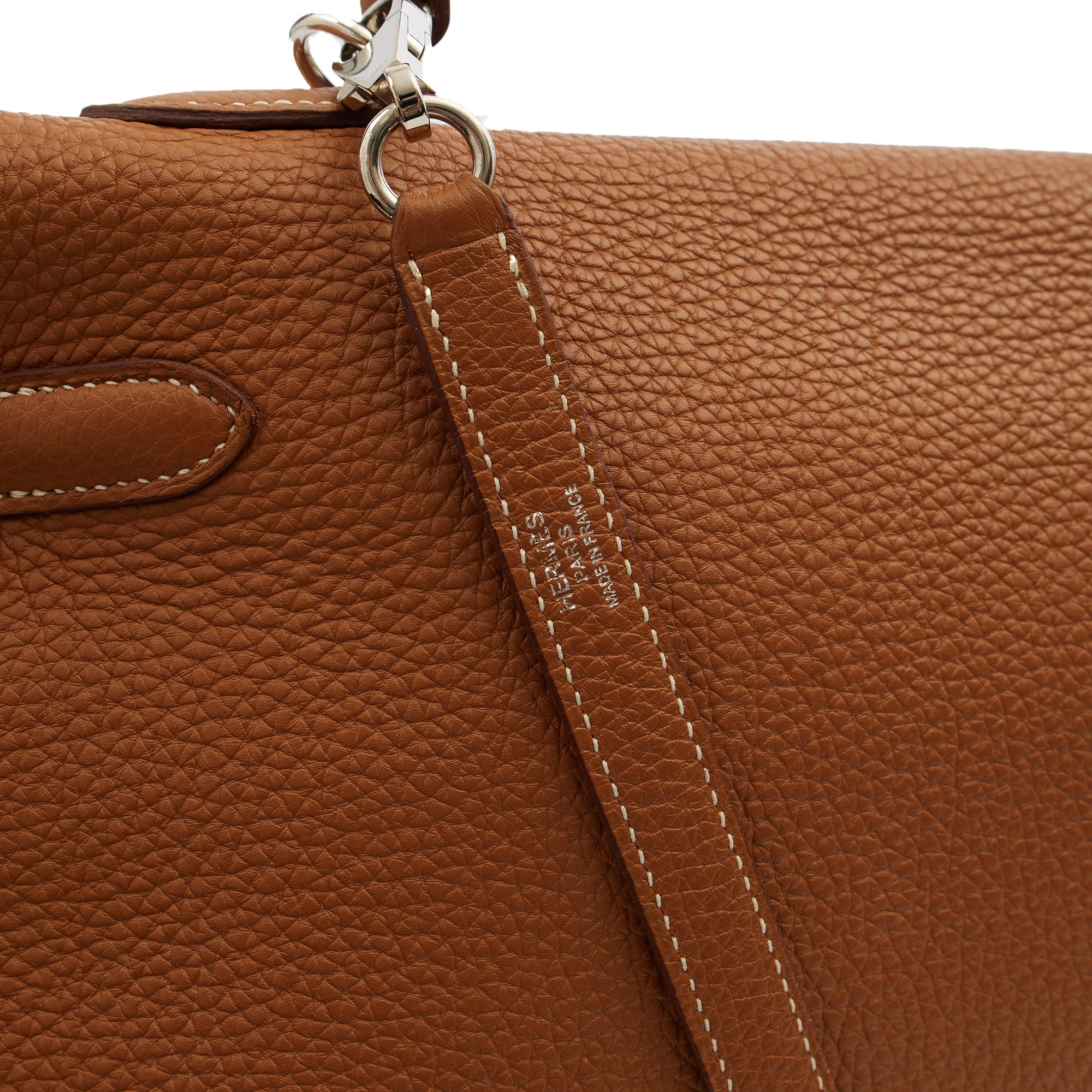 Hermes Top Handle Kelly 35 in Gold, Togo Leather
