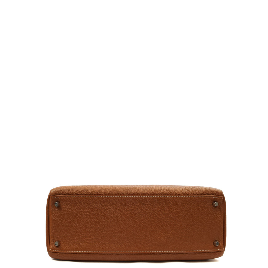 Hermes Top Handle Kelly 35 in Gold, Togo Leather