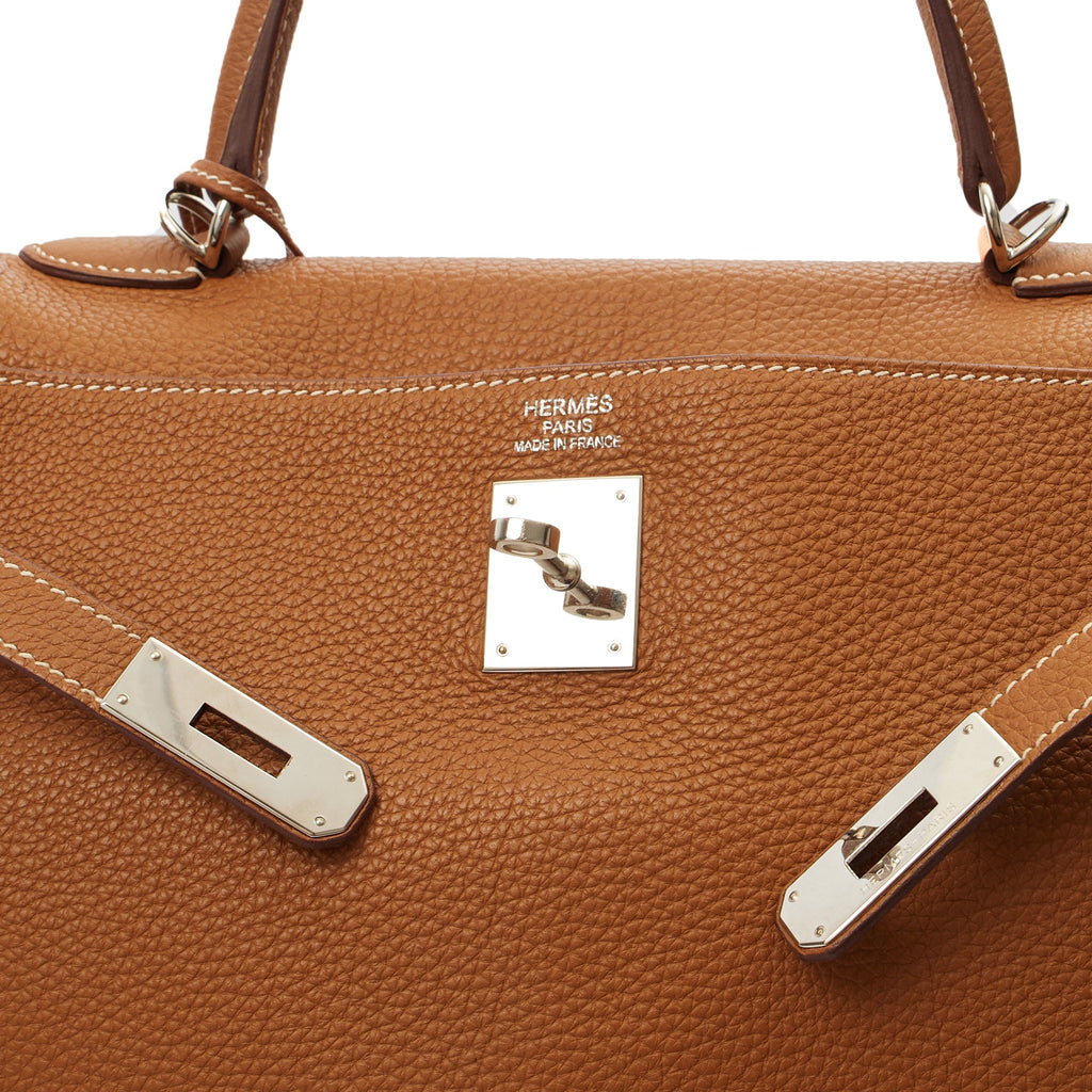 Hermes Top Handle Kelly 35 in Gold, Togo Leather