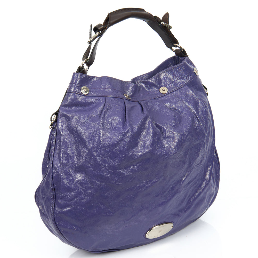 Mulberry Shoulder Bag Mitzy Hobo in Purple, Calfskin Leather