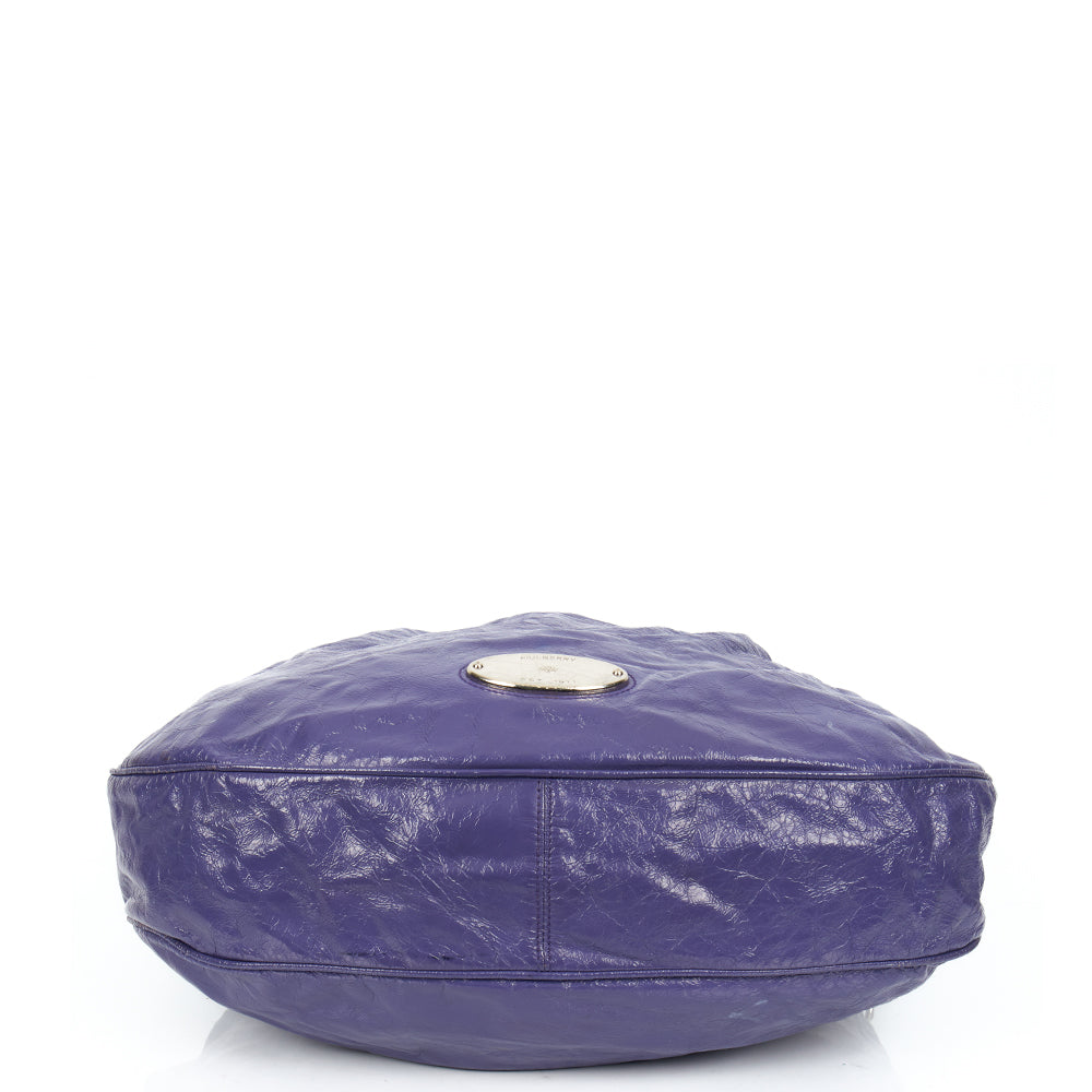 Mulberry Shoulder Bag Mitzy Hobo in Purple, Calfskin Leather