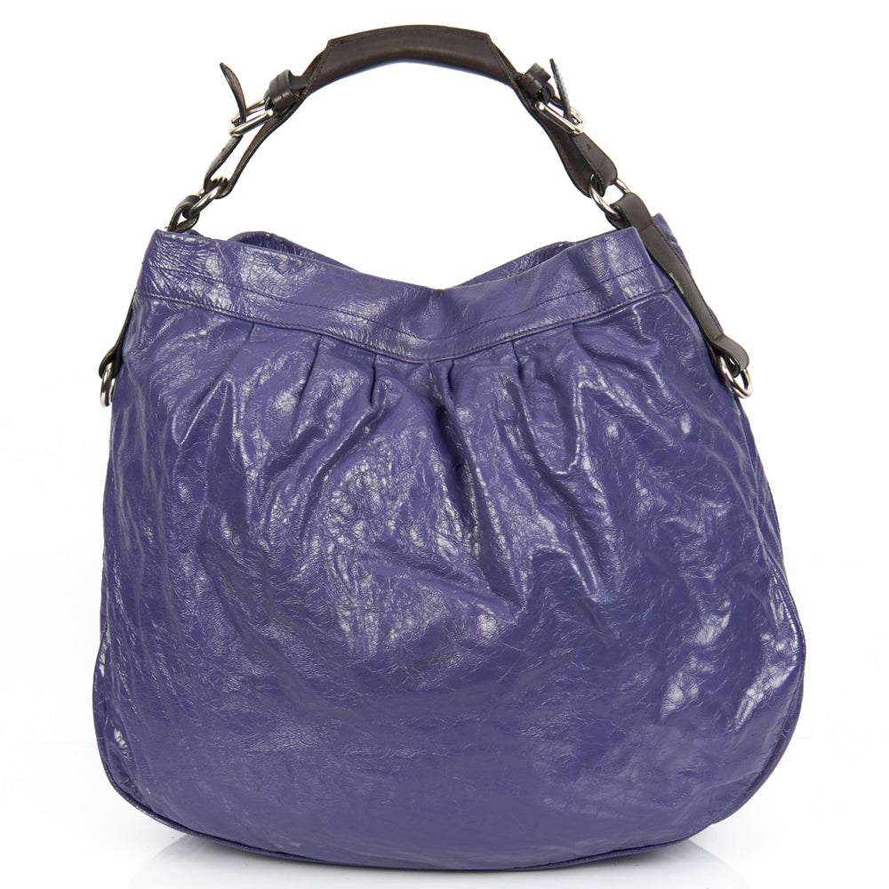 Mulberry Shoulder Bag Mitzy Hobo in Purple, Calfskin Leather