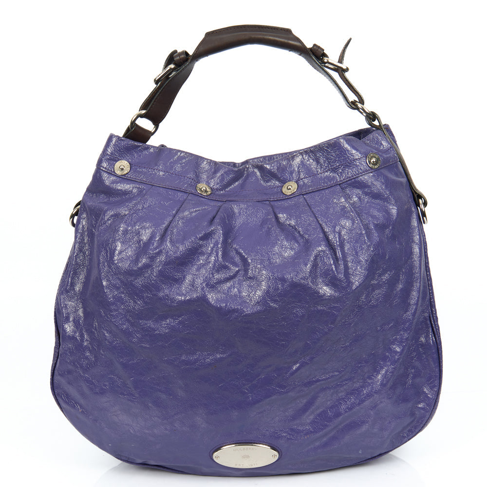 Mulberry Shoulder Bag Mitzy Hobo in Purple, Calfskin Leather