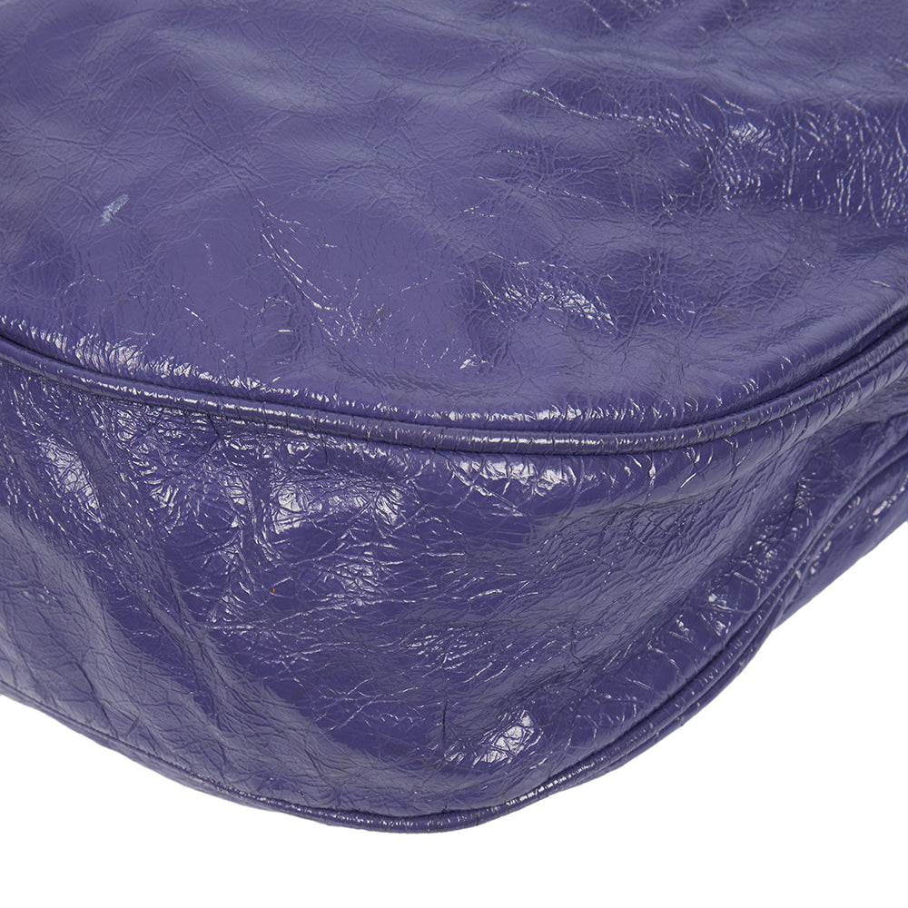 Mulberry Shoulder Bag Mitzy Hobo in Purple, Calfskin Leather