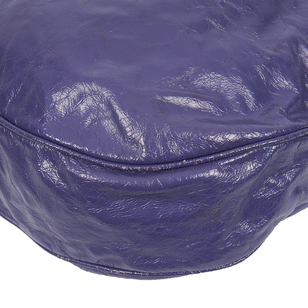Mulberry Shoulder Bag Mitzy Hobo in Purple, Calfskin Leather