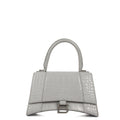 Balenciaga Top Handle Hourglass Top Handle Small in Grey, Exotic Effect Leather