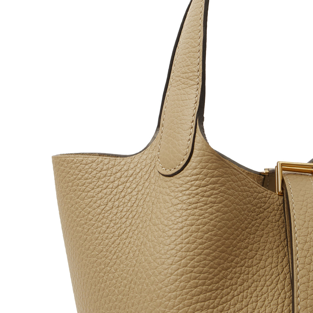 Hermes Tote Picotin 18 in Trench, Clemence Leather