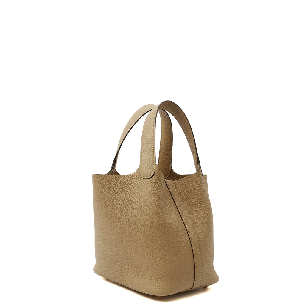 Hermes Tote Picotin 18 in Trench, Clemence Leather