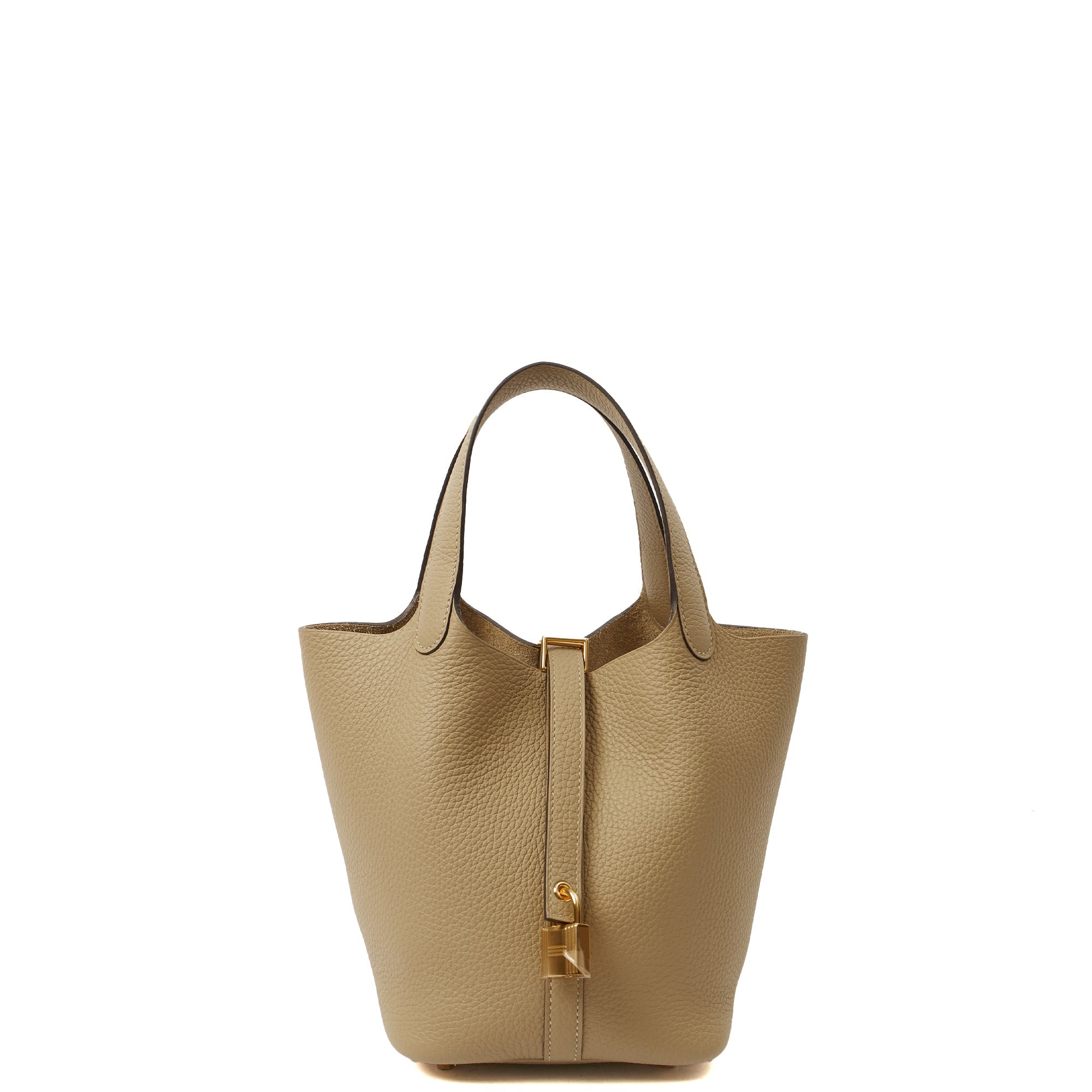 Hermes Tote Picotin 18 in Trench, Clemence Leather