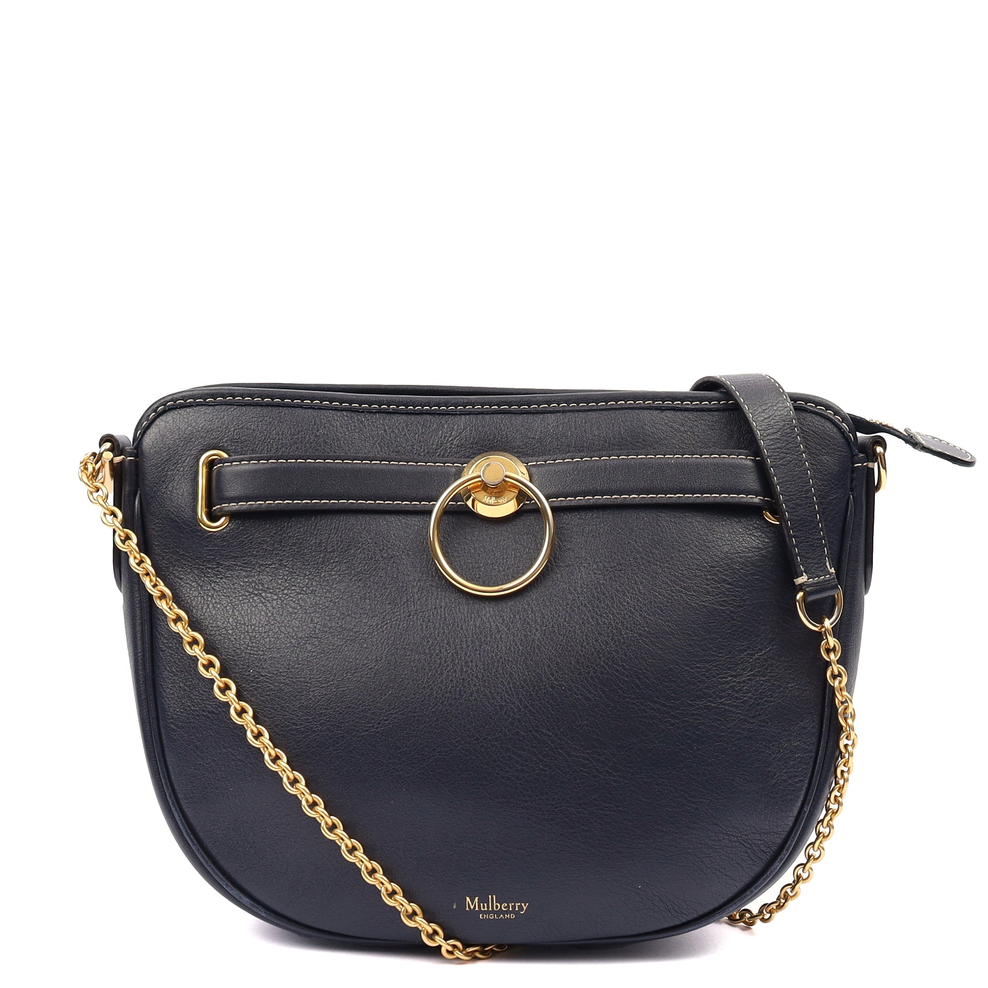Mulberry Cross Body Brockwell in Navy, Calfskin Leather