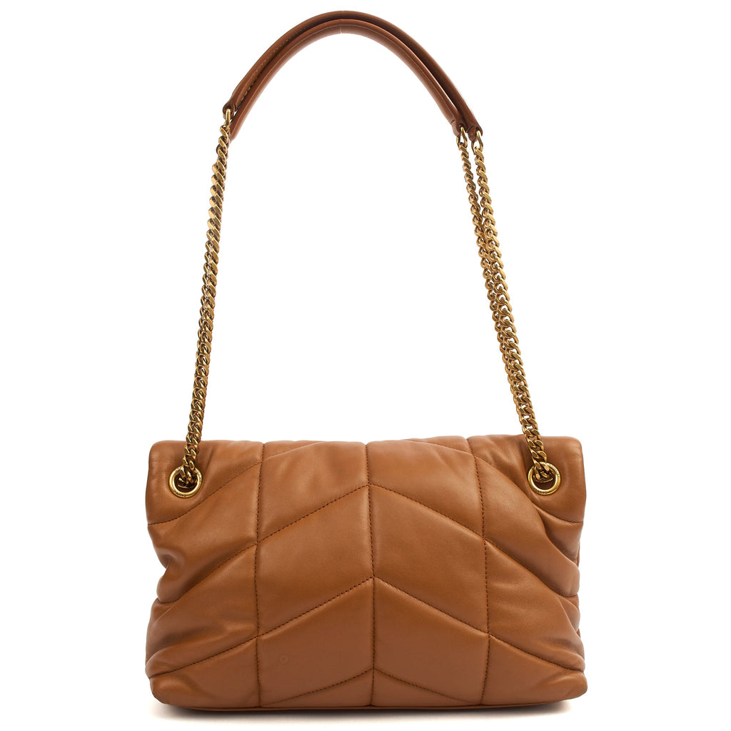 Saint Laurent Shoulder Bag Puffer - Medium in Brown, Leather