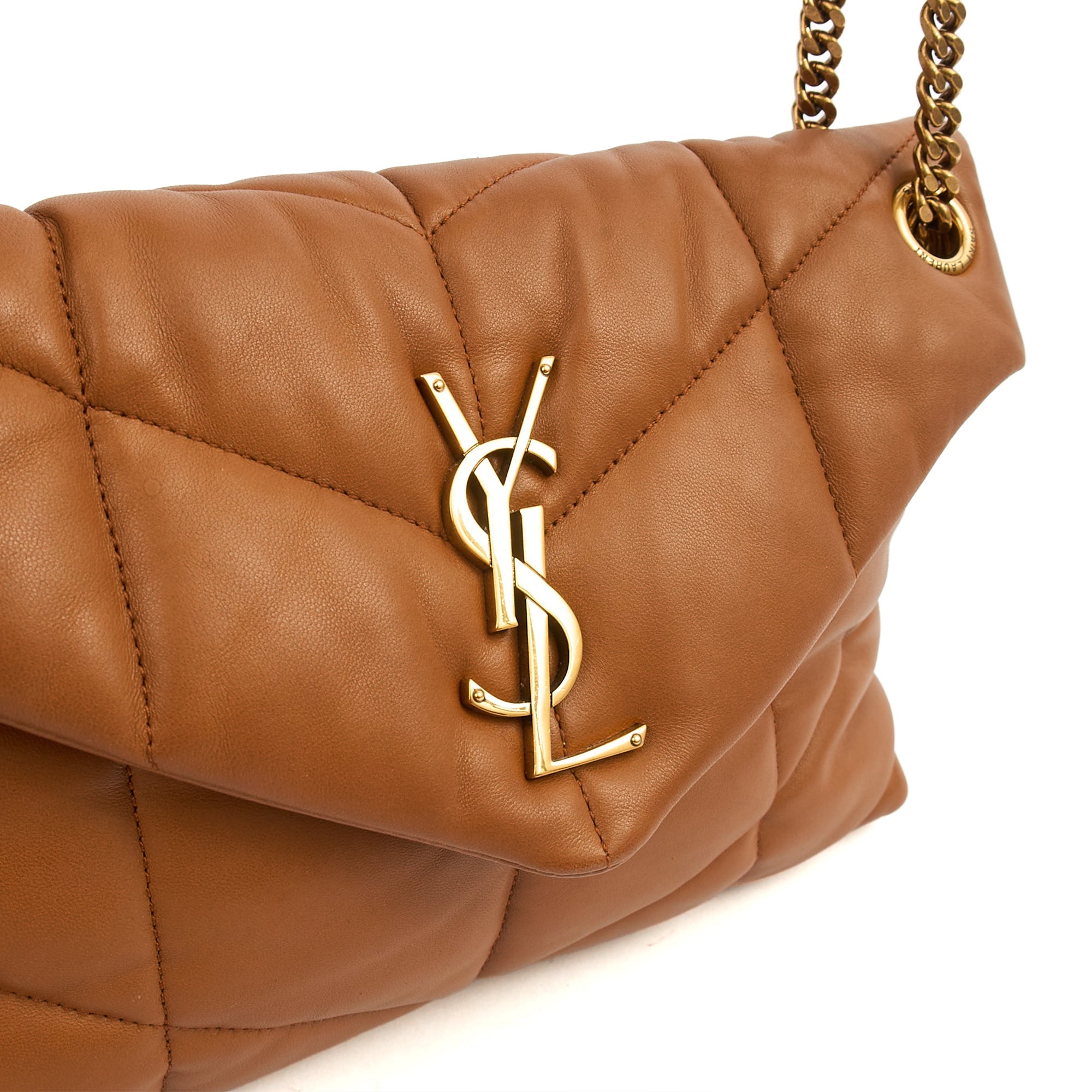 Saint Laurent Shoulder Bag Puffer - Medium in Brown, Leather