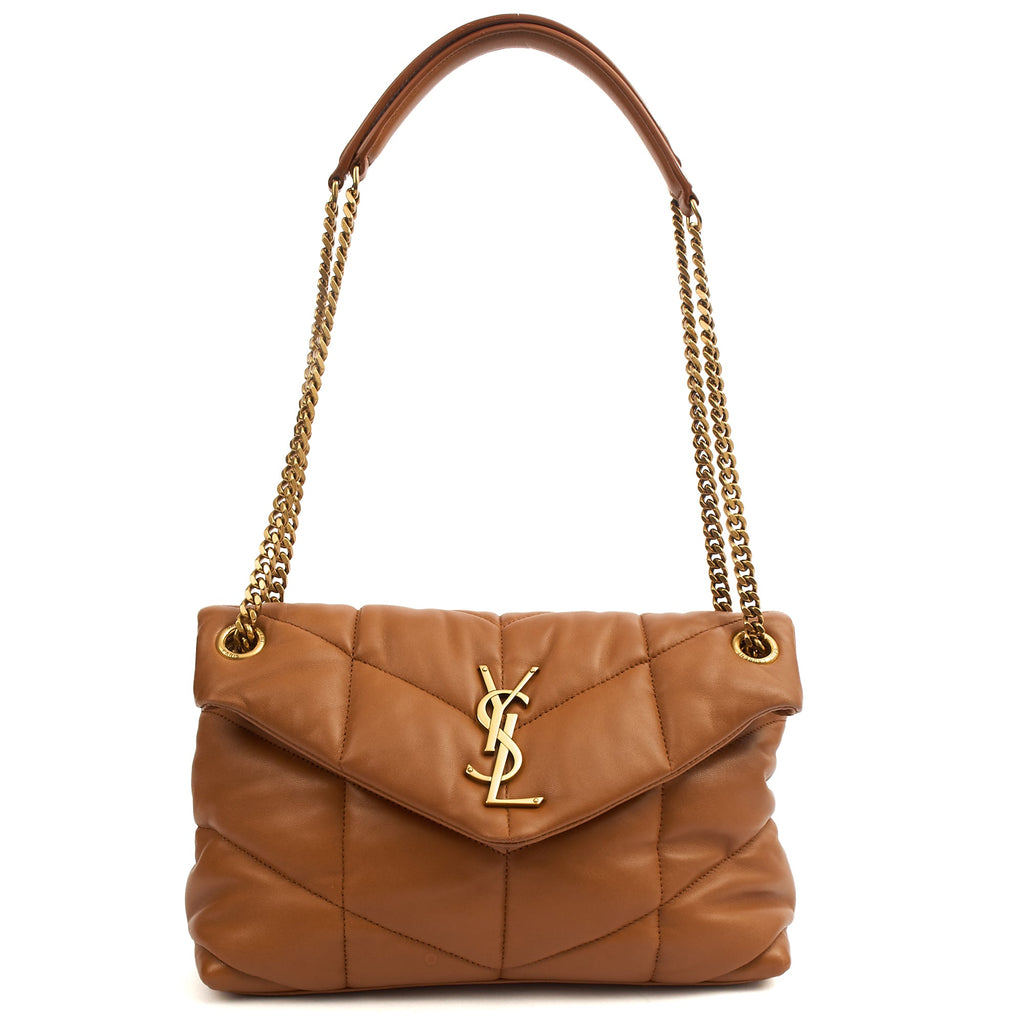 Saint Laurent Shoulder Bag Puffer - Medium in Brown, Leather