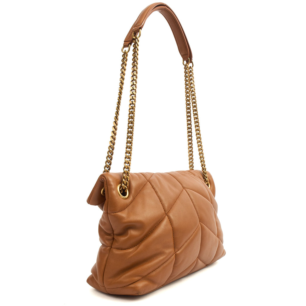 Saint Laurent Shoulder Bag Puffer - Medium in Brown, Leather