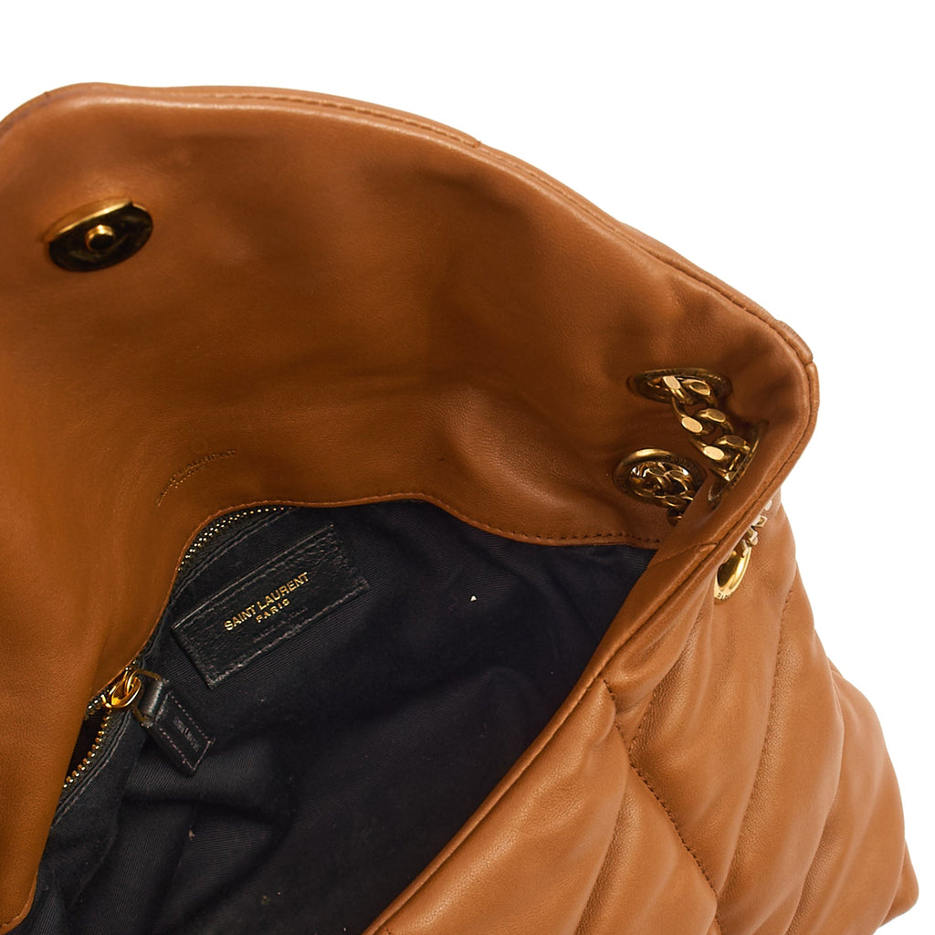 Saint Laurent Shoulder Bag Puffer - Medium in Brown, Leather