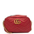 Gucci Cross Body Marmont Shoulder Bag - Small in Red, Leather