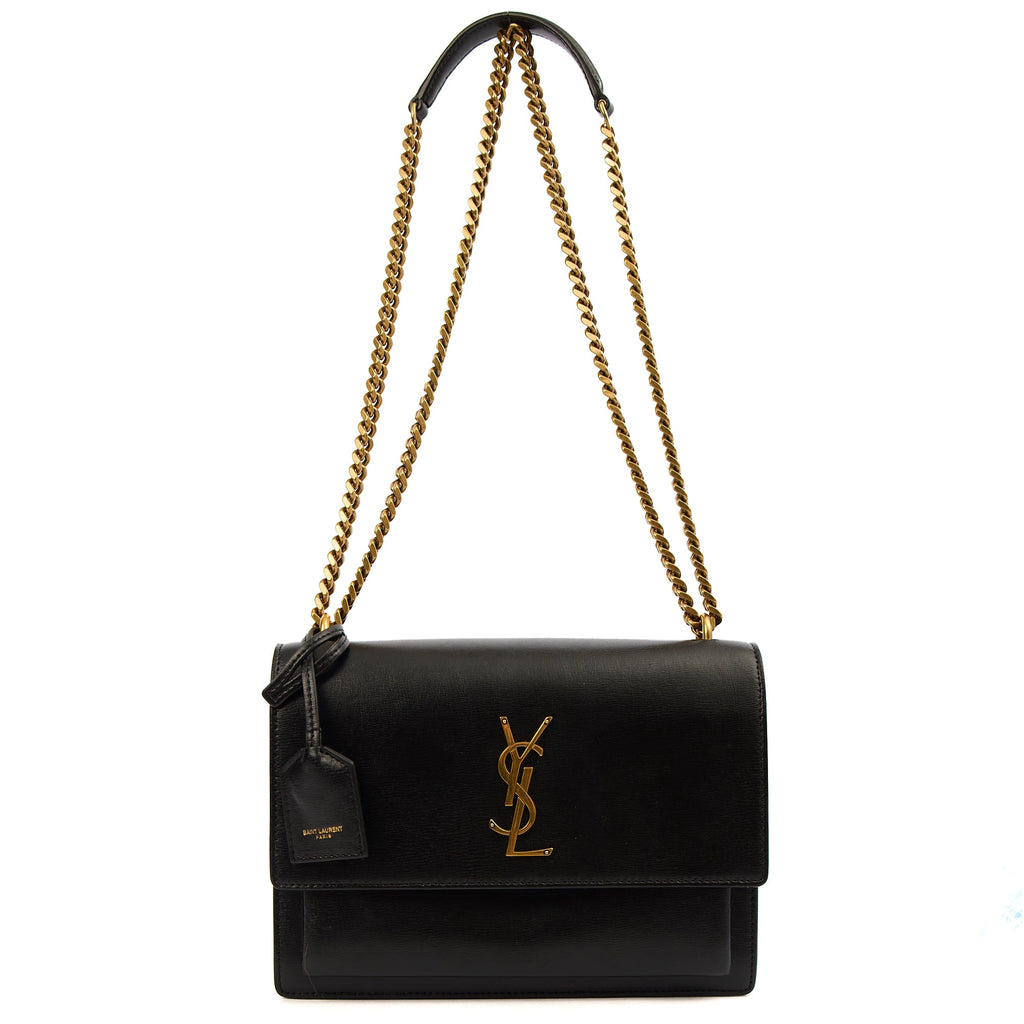 Saint Laurent Cross Body Sunset - Medium in Black, Leather