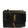 Saint Laurent Cross Body Sunset - Medium in Black, Leather