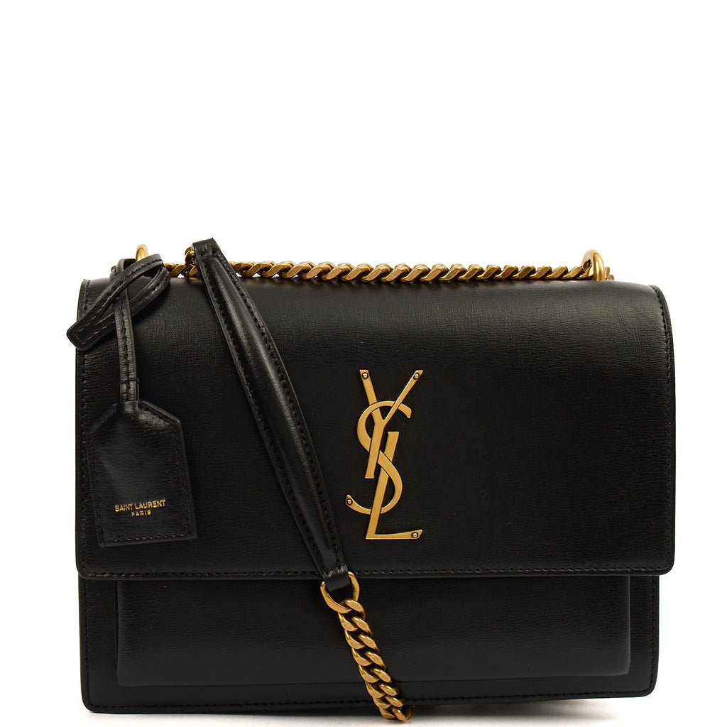 Saint Laurent Cross Body Sunset - Medium in Black, Leather