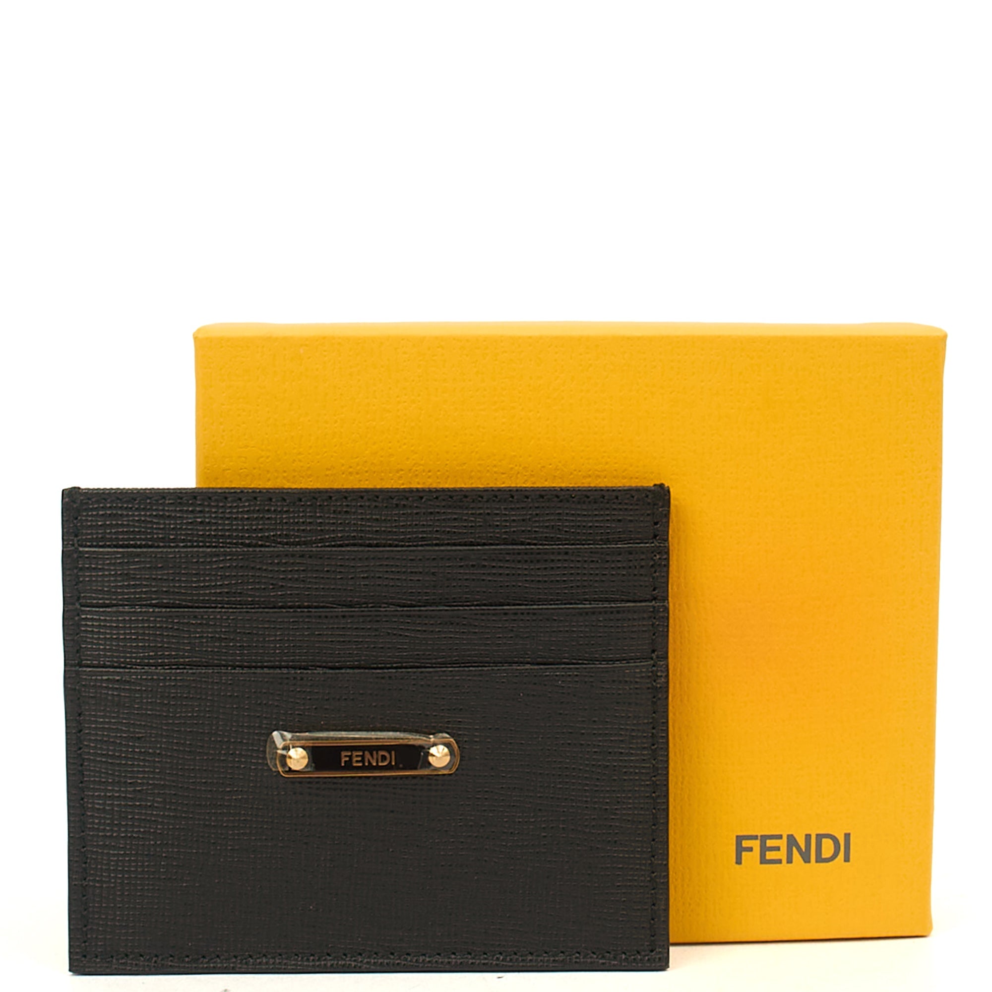 Fendi Wallet  Holder in Black, Leather