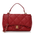Lambskin Quilted Easy Carry Flap Red