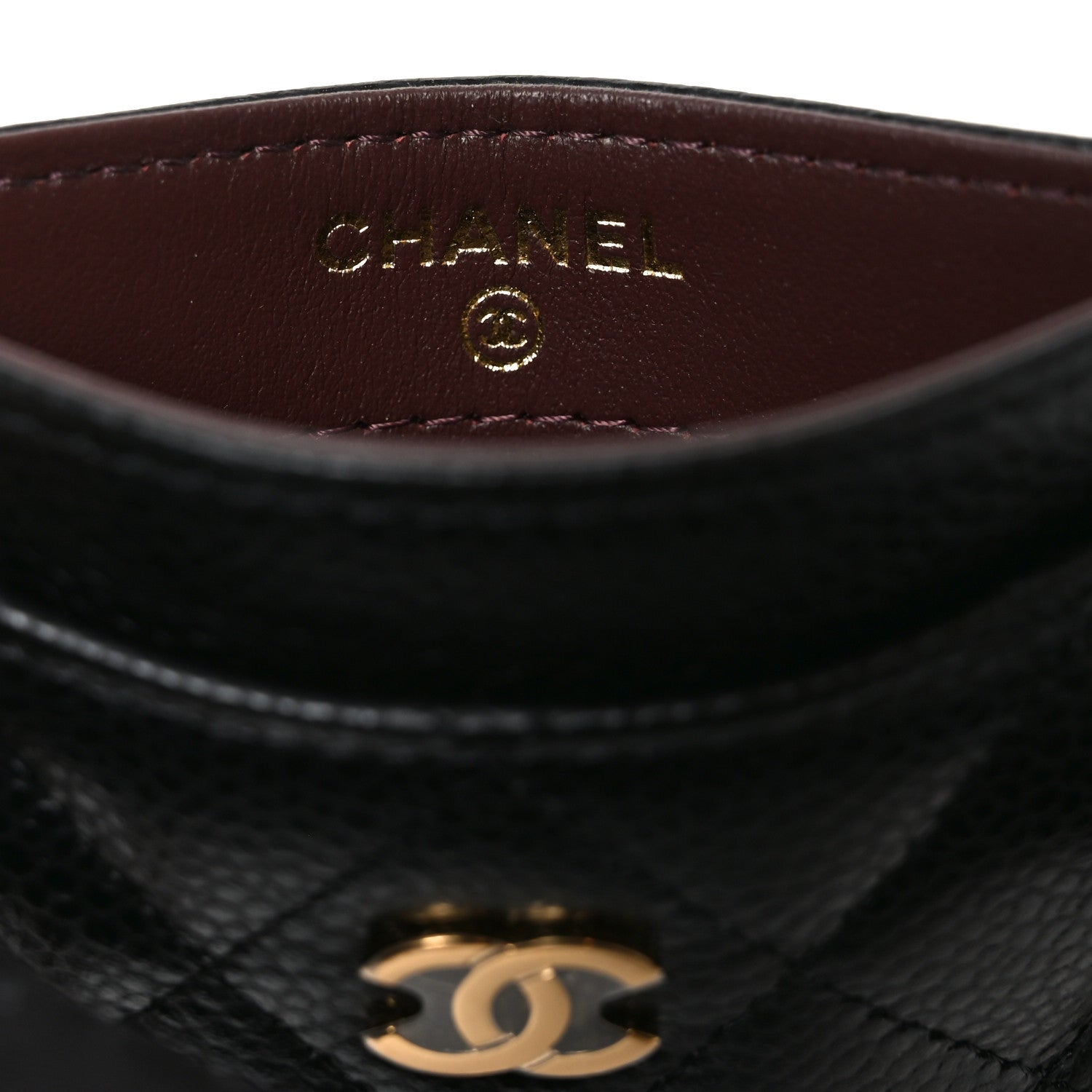 Caviar Quilted  Holder Black